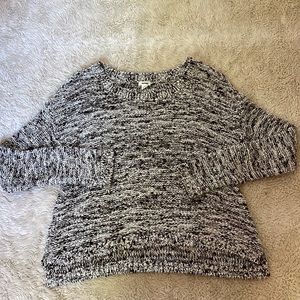 White wide neck sweater